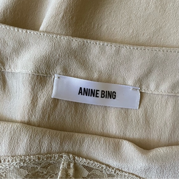 Anine Bing Silk Mini Slip Dress in Nude - Picture 7 of 12